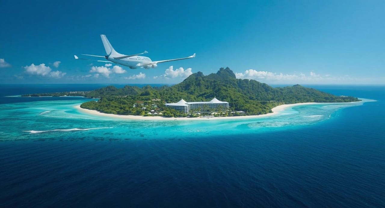 Vista aérea de isla